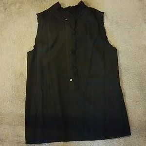 J Crew sleeveless ruffle blouse